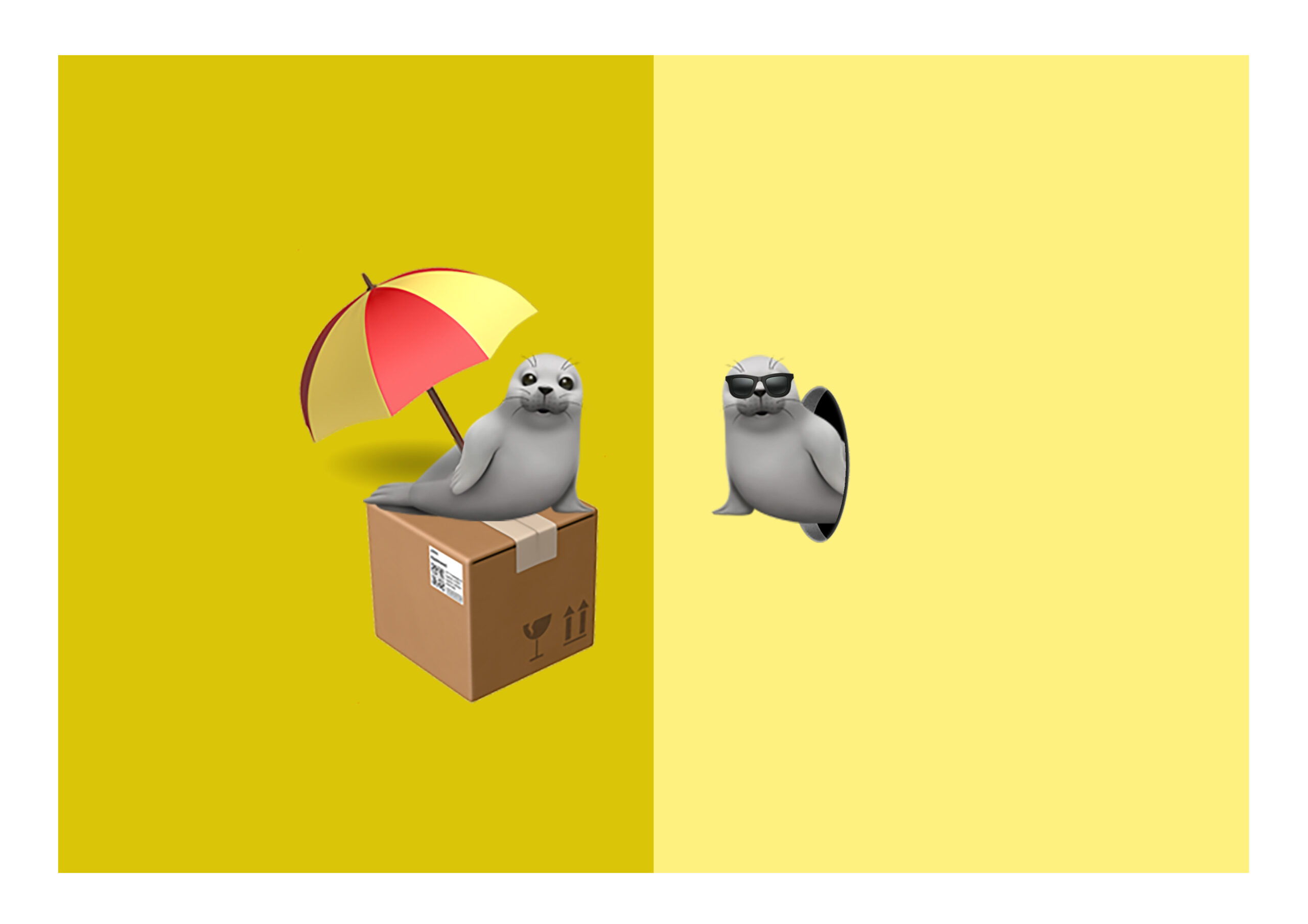 «Встреча с собой. Тюлень под зонтом из серии «Немая критика»