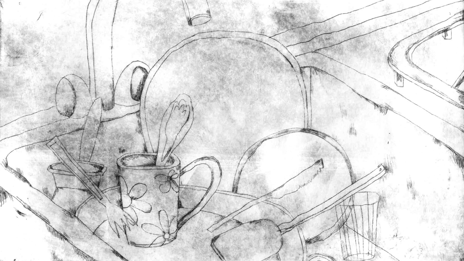 Раковина с посудой. Серия к фильму "Уход в лес"