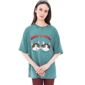 Футболка варенка с печатью зеленая