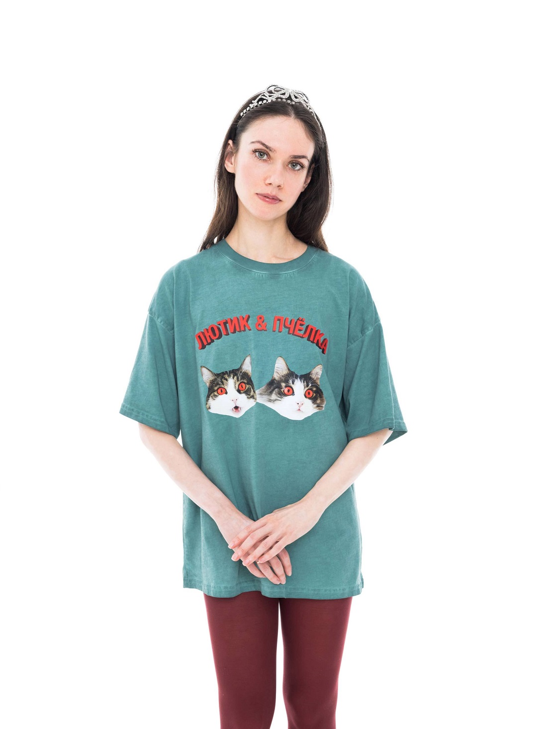 Футболка варенка с печатью зеленая